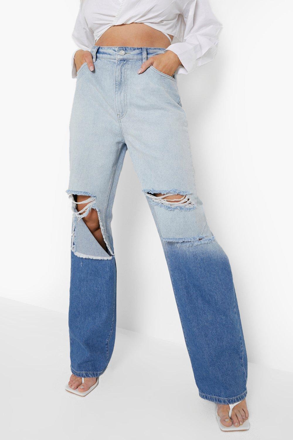 Wide leg jeans with 2024 rips